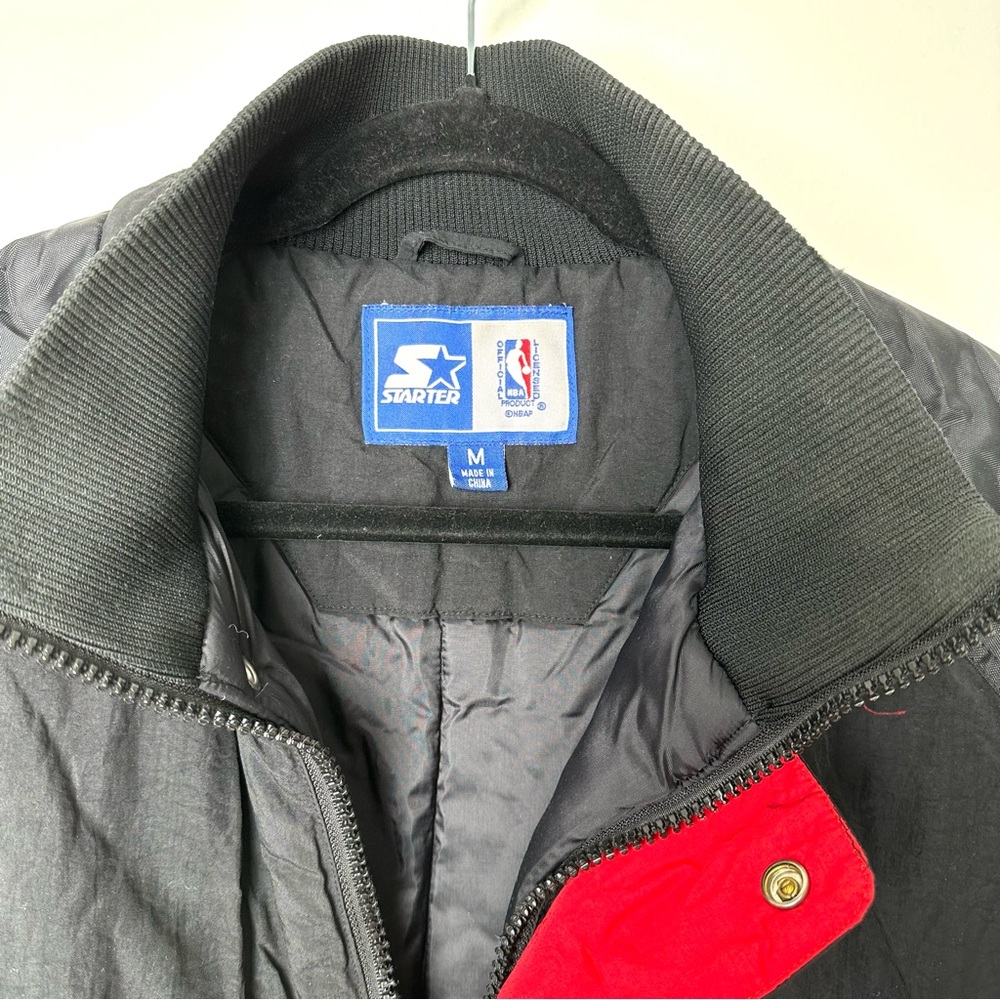 Vintage 90’s Chicago Bulls 1/4 Zip Pullover Embroidered Starter Jacket - Picture 4 of 15